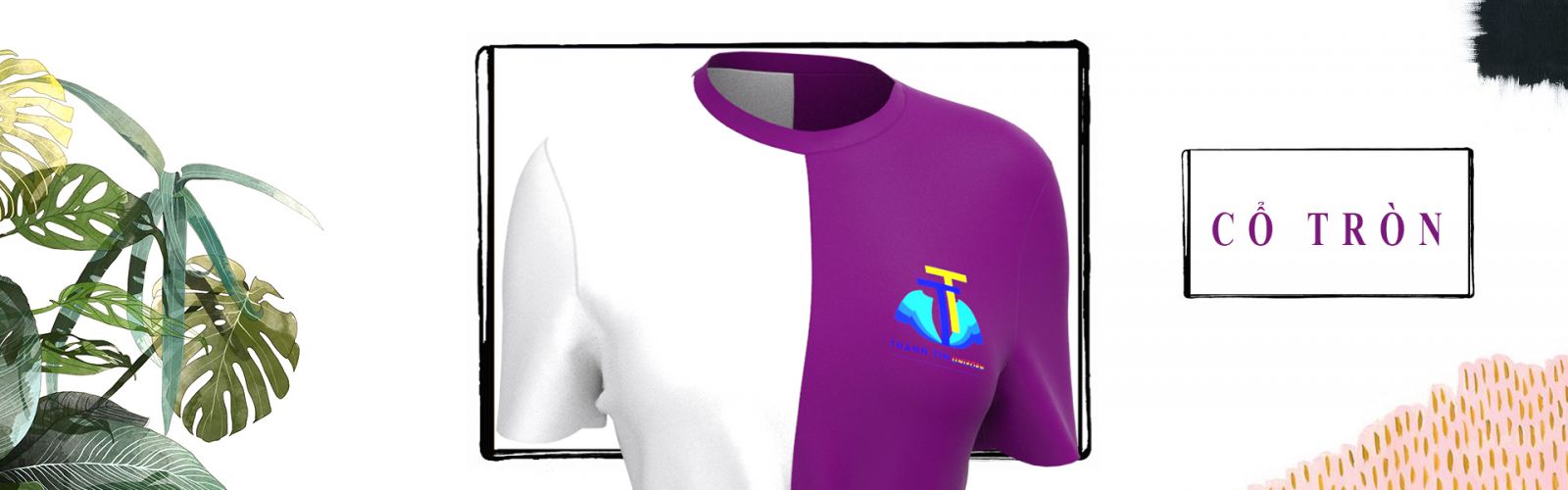 Cổ tròn đồng phục áo phông 02